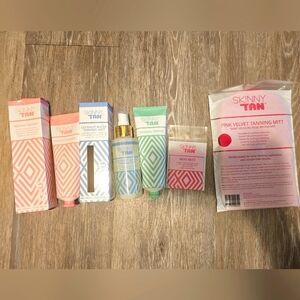 NEW Skinny Tan Tanning Products Set Lot Of 5 Instant Tanner Mist Mitt Mini Mitt